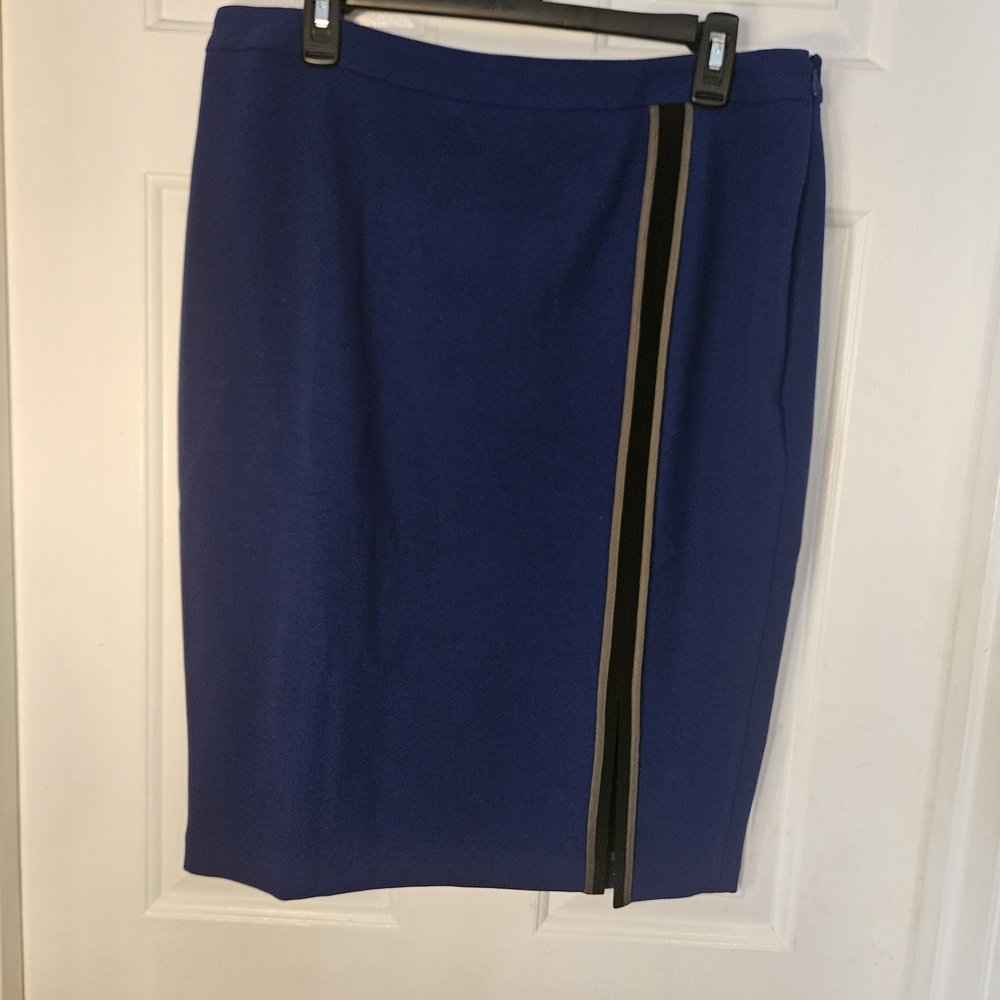 G.I.L.I. Royal Blue Pencil Skirt with Black Accent